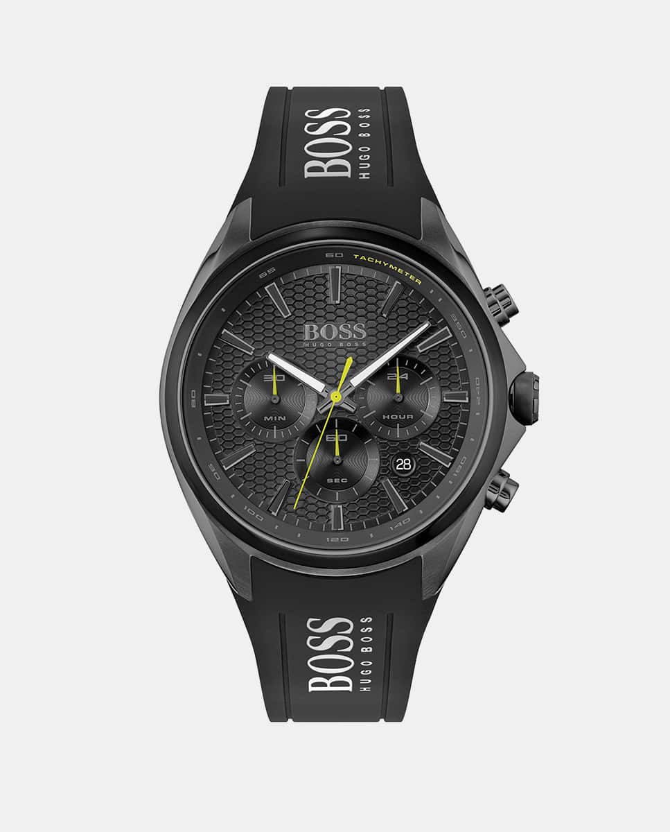 Boss - Reloj De Hombre 1513859 Cronógrafo De Silicona Negro Barato