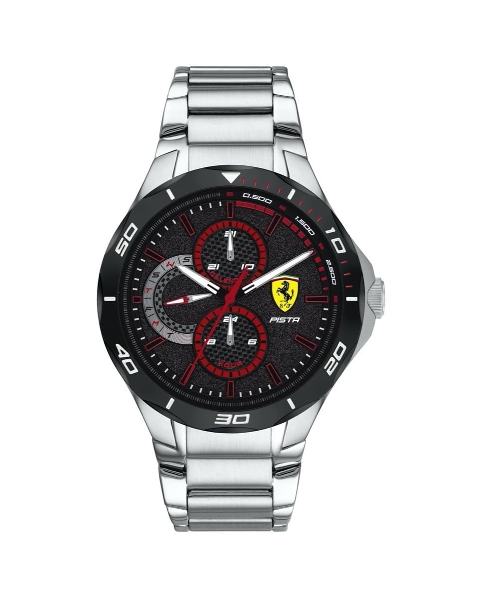 Ferrari - Reloj De Hombre 0830726 Pista De Acero En Plata Barato