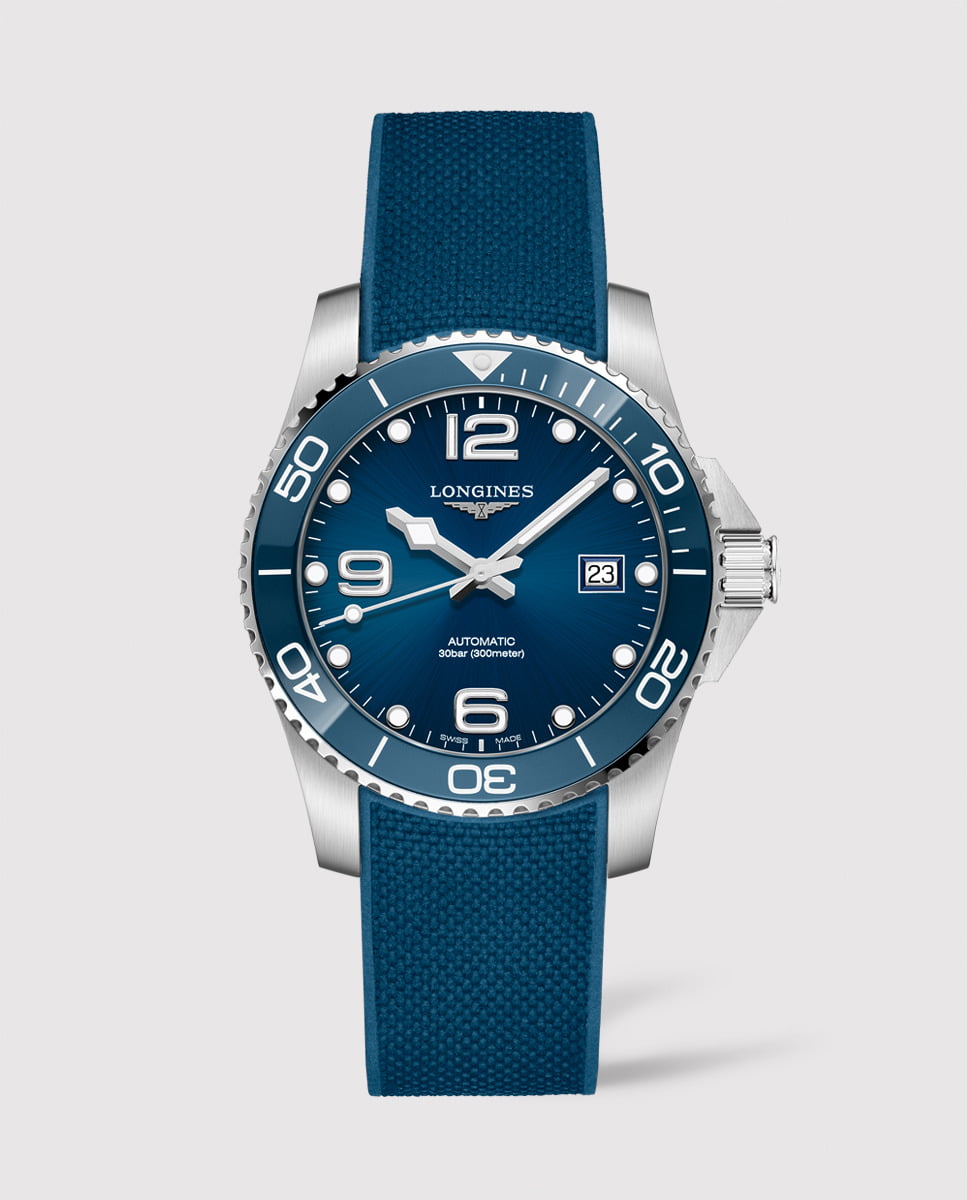 Longines - Reloj De Hombre L3814969 Hydro Conquest Automático De Caucho Azul Barato