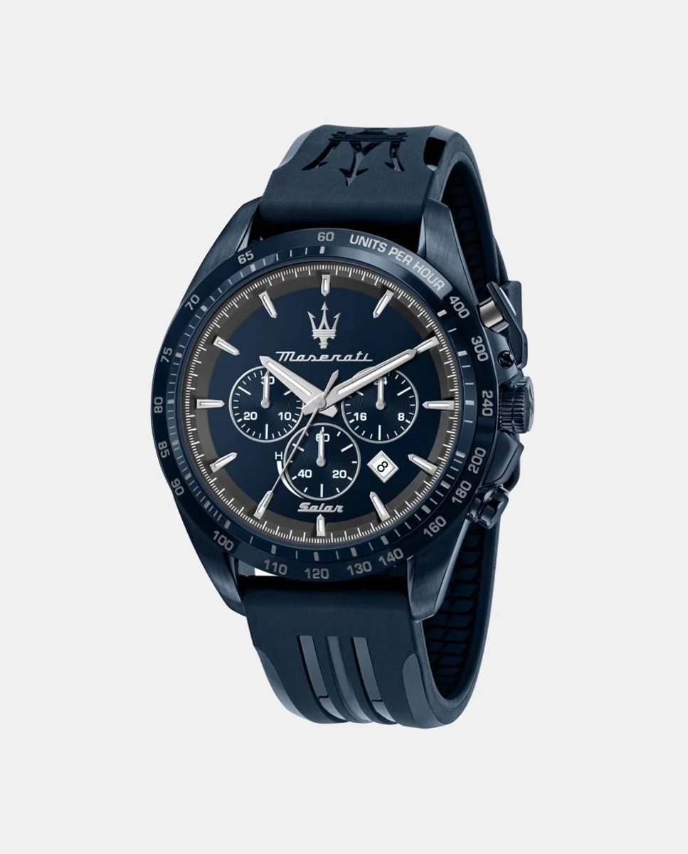 Maserati - Reloj De Hombre Solar R8871649001 Cronógrafo De Silicona Azul Barato