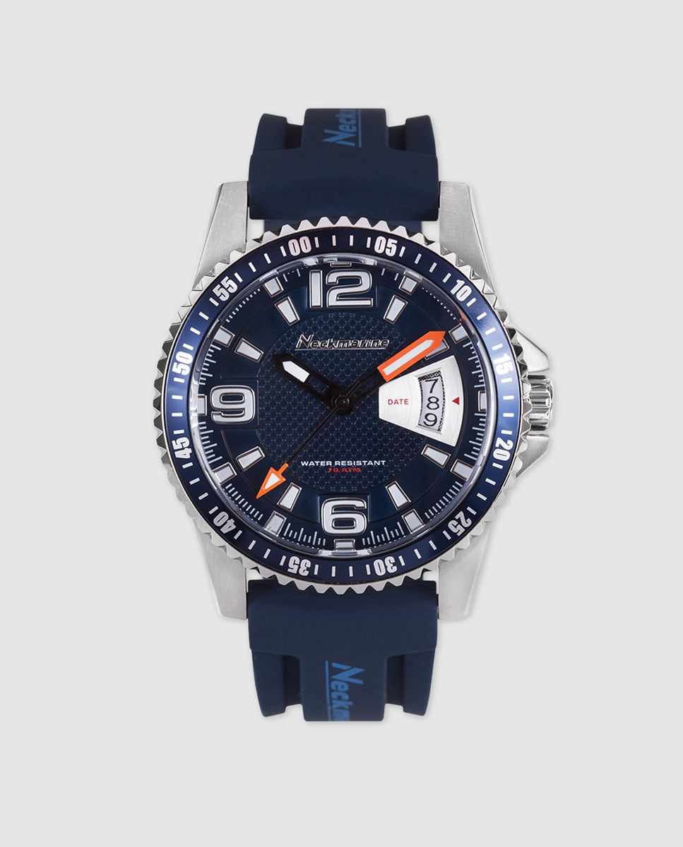 Neckmarine - Reloj De Hombre Nm3385M05 De Caucho Azul Barato