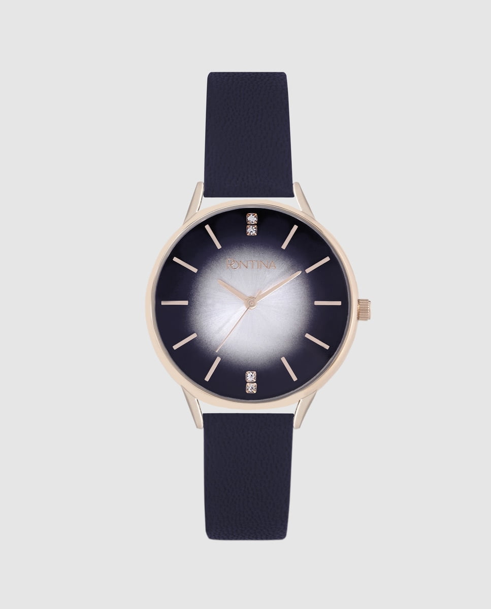 Pontina - Reloj De Hombre Cy10875 De Piel Azul Barato