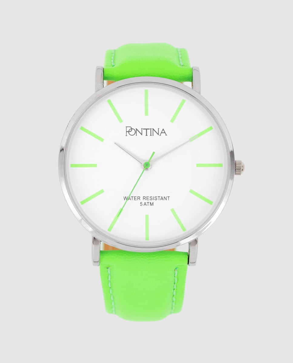 Pontina - Reloj De Mujer De Piel Verde Barato