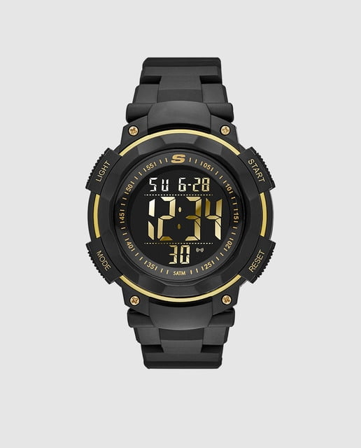 Skechers - Reloj De Hombre Ruhland Sr1019 Digital Poliuretano Negro Barato