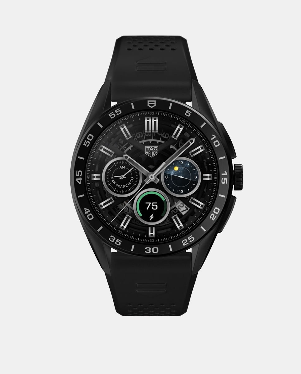 Tag Heuer - Smartwatch Conneted Sbr8A80.Bt6261 De Caucho Negro Barato