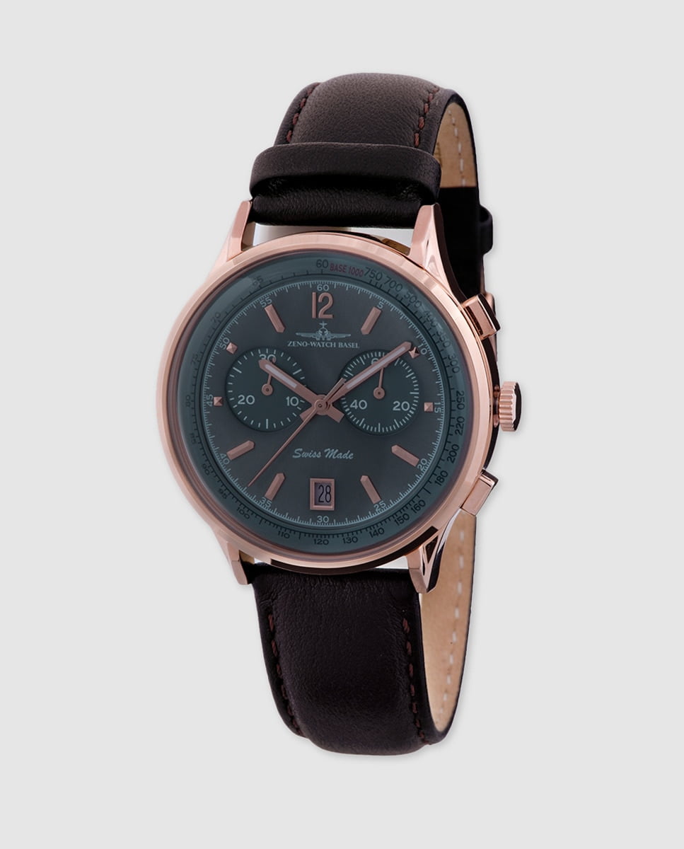 Zeno-Watch Basel - Reloj De Hombre Ze5181-3 Pilot Quar De Piel Barato